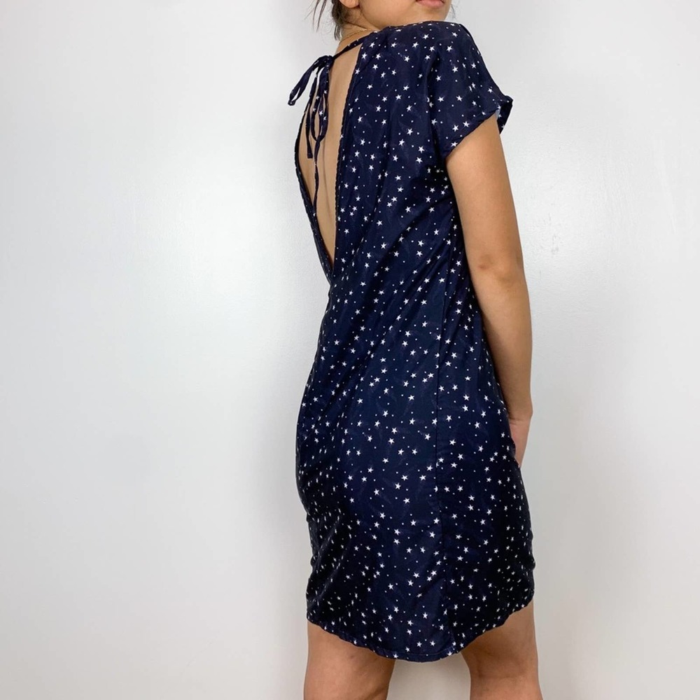 Noisy May ASOS Navy Blue Star Low Back Shift Mini Dress Size Extra Small